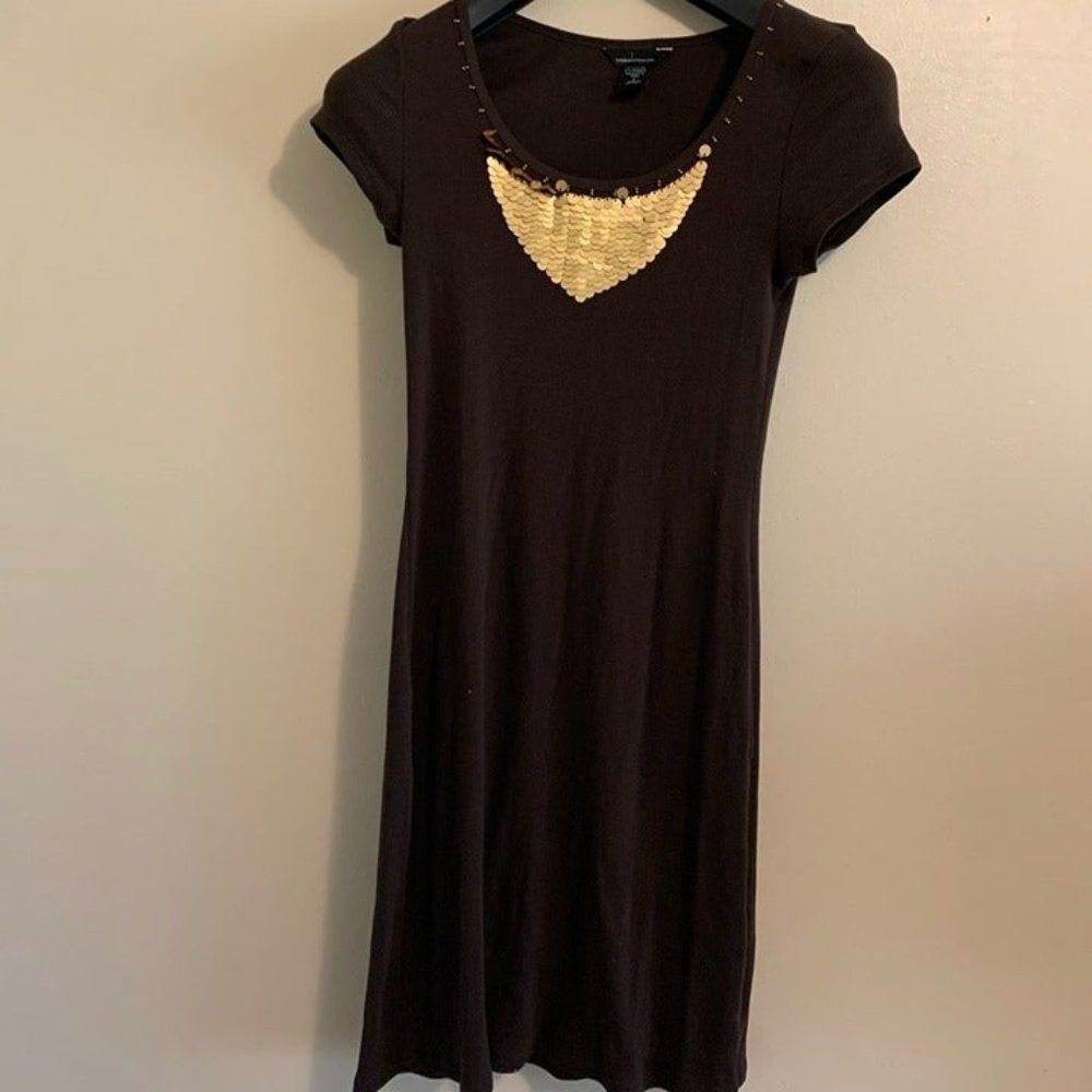 ❤️Moda international brown ribbed dress